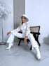 WIDE LEG bikses K603-135 "WHITE LEATHER"